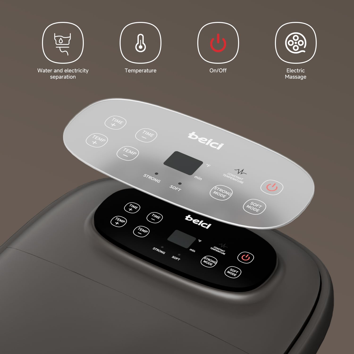 Beici High Depth Foot Spa LED display shows temperature.