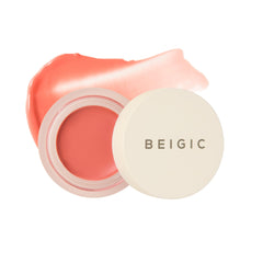 BEIGIC Flush Lip and Cheek Balm 01 Tulle close-up, creamy texture for natural glow.