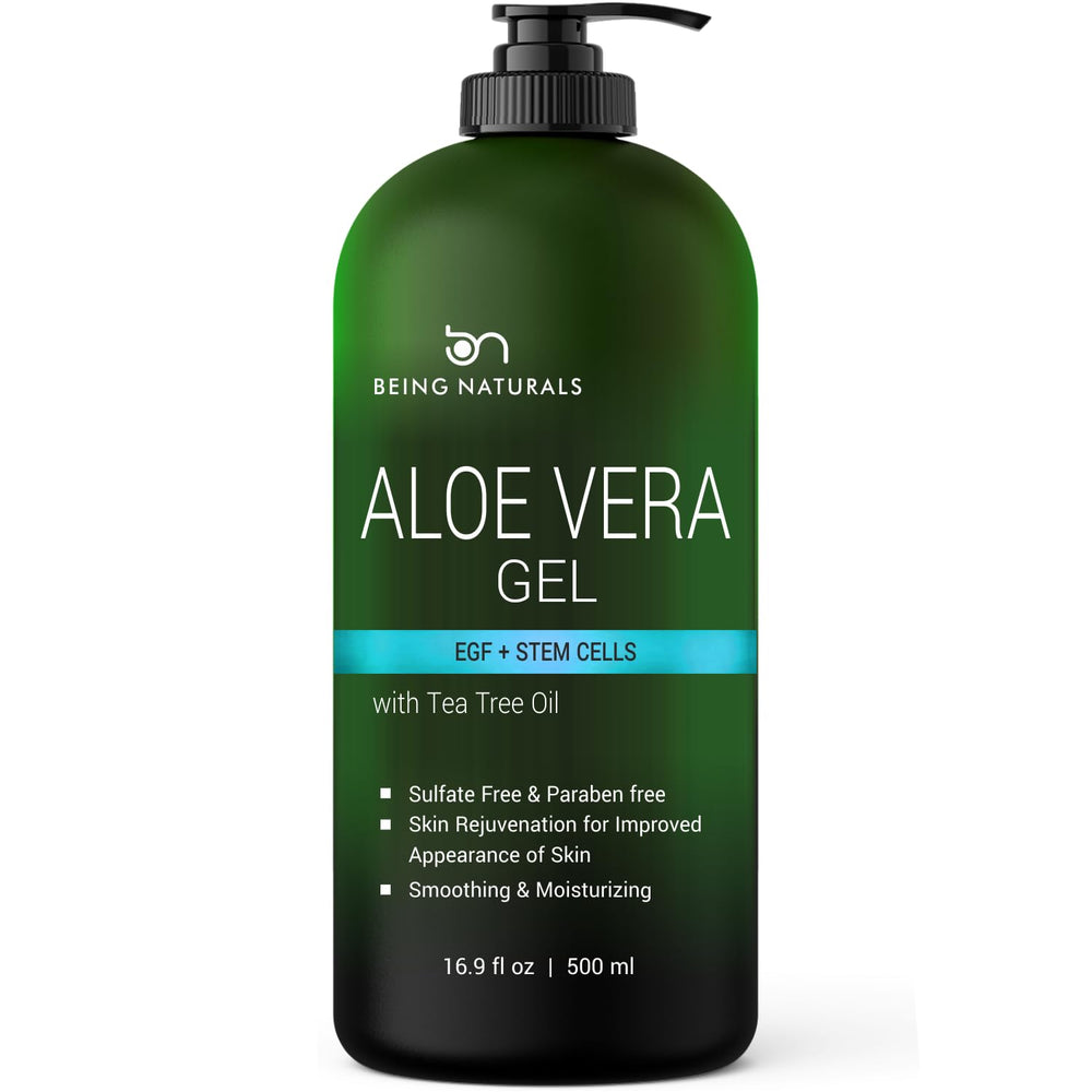 Being Naturals Aloe Vera Gel in sunlit setting suggests post-sun care