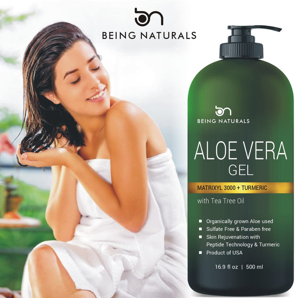 Being Naturals Aloe Vera Gel bottle with cap for easy, mess-free application