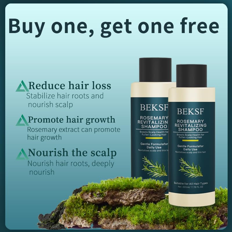BEKSF Rosemary Shampoo foam-lather close-up suggests gentle cleansing for oil-prone scalp.