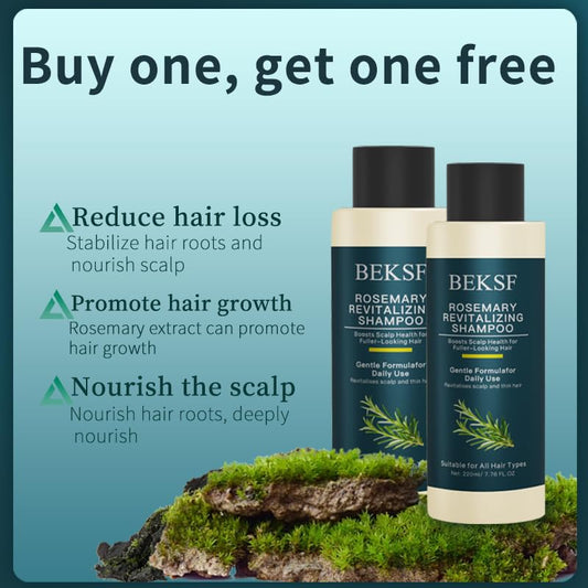 BEKSF Rosemary Shampoo foam-lather close-up suggests gentle cleansing for oil-prone scalp.