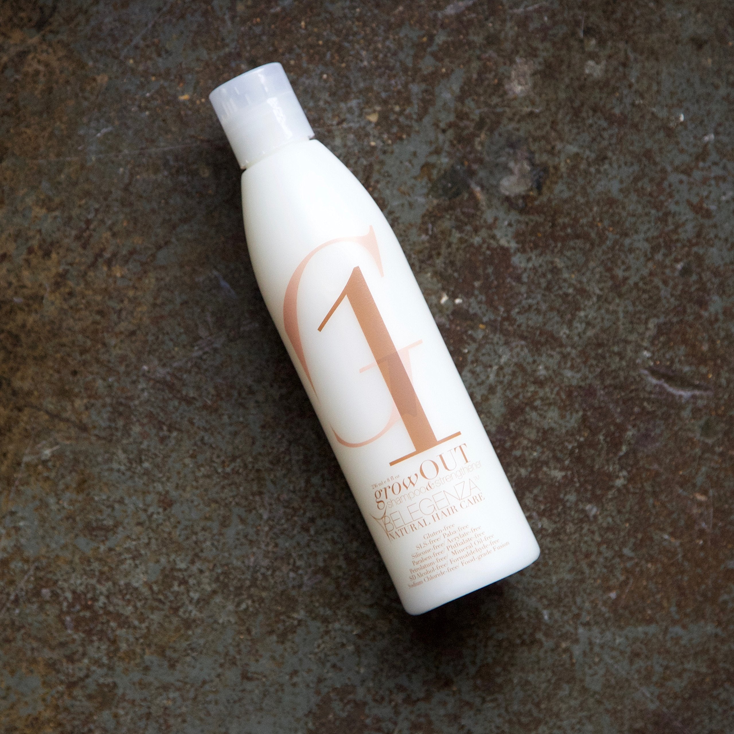 Belegenza GrowOut Shampoo Strengthener ingredients highlight nourishing botanicals for scalp support