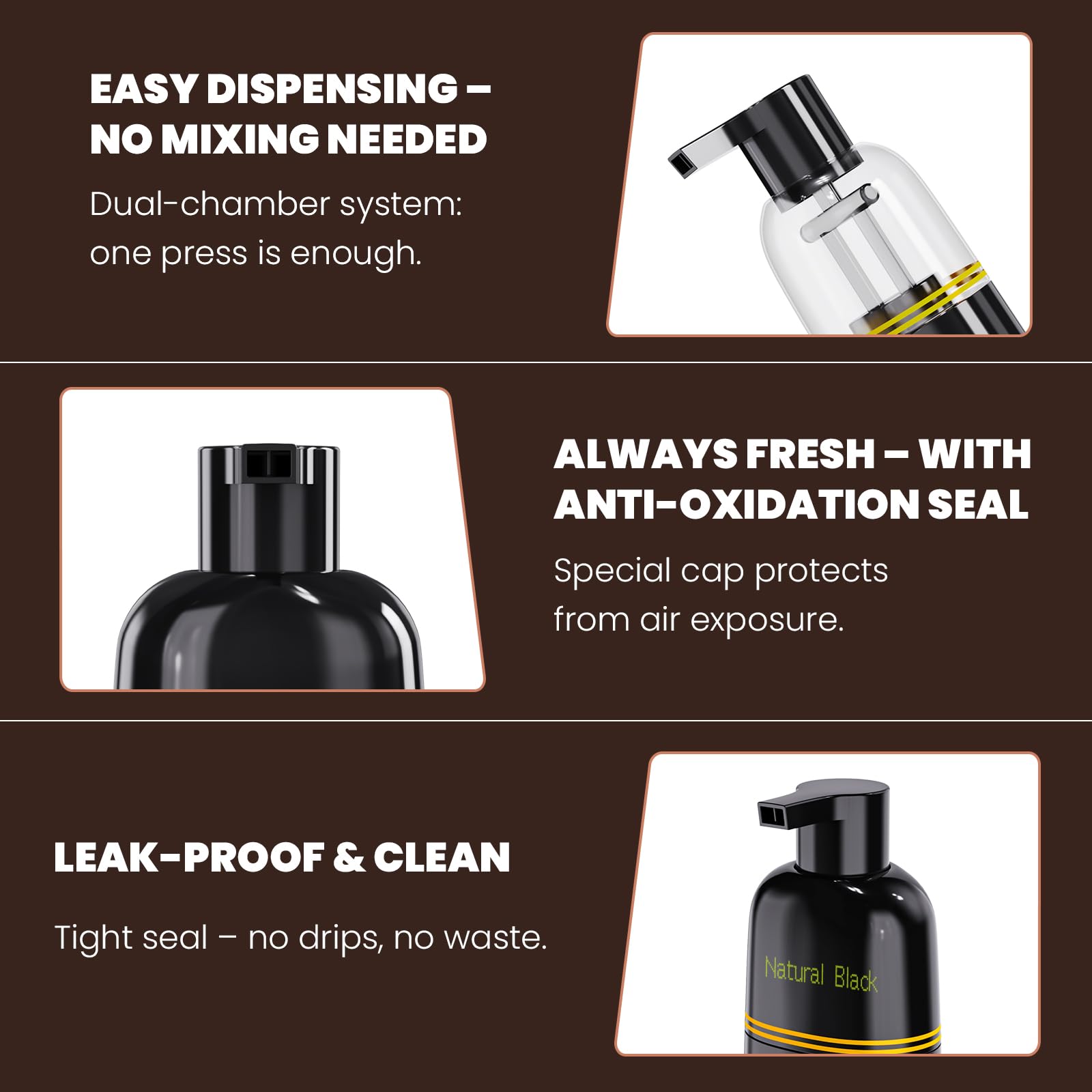 BELEZALIB dark, shiny hair result from a gentle plant-based formula.