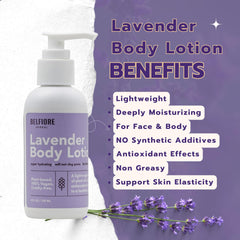 Belfiore Herbal lavender essential oil aroma calms skin and senses.