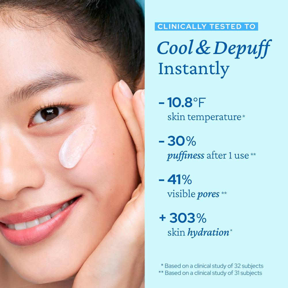 Belif Aqua Bomb application routine highlights depuffing and hydration benefits.