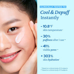 Belif Aqua Bomb application routine highlights depuffing and hydration benefits.