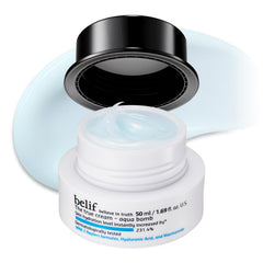 Belif Aqua Bomb pump bottle shows fast hydration for daily use