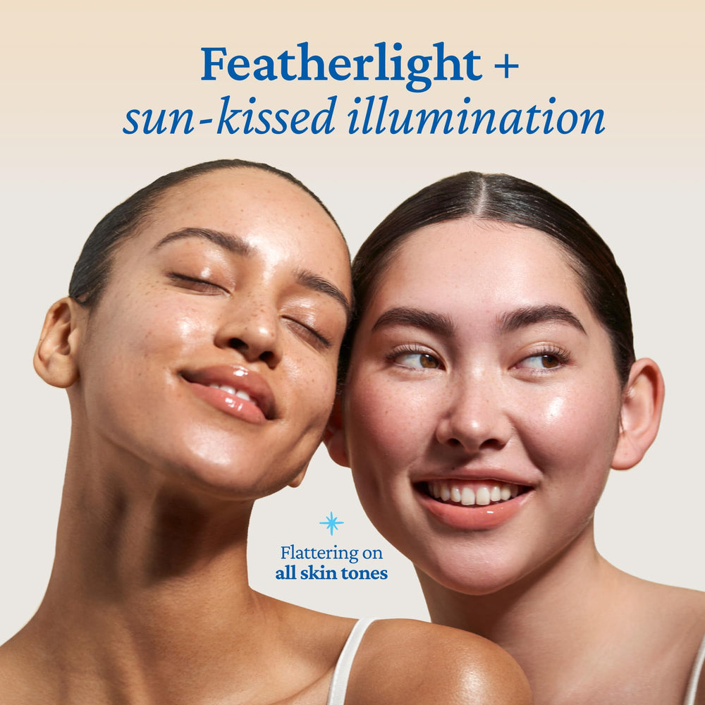 Belif Dew Guard Glow Tint applied on cheek for light, non-sticky coverage.