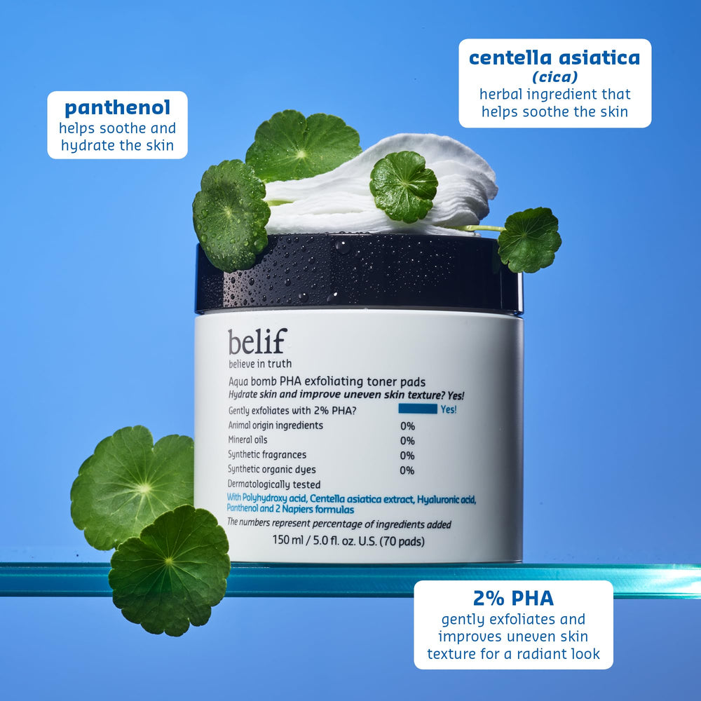 Close-up texture of Belif PHA 2% Toner Pads