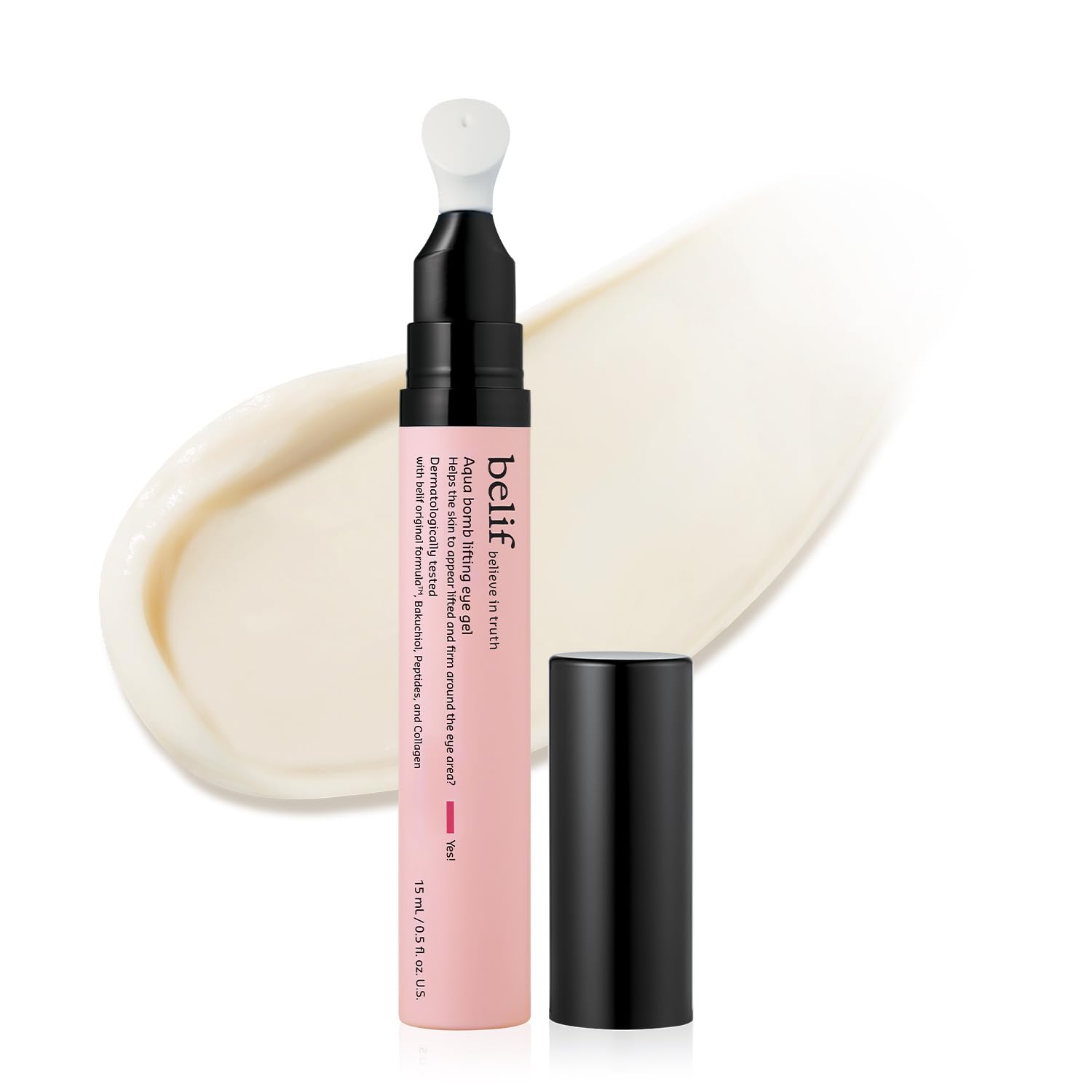 belif Retinol Firming Eye Serum with ceramic tip for de-puffing and firming around the eyes.