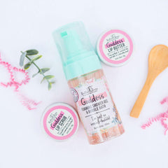 Bella and Bear Goddess lip scrub close up for exfoliating lips