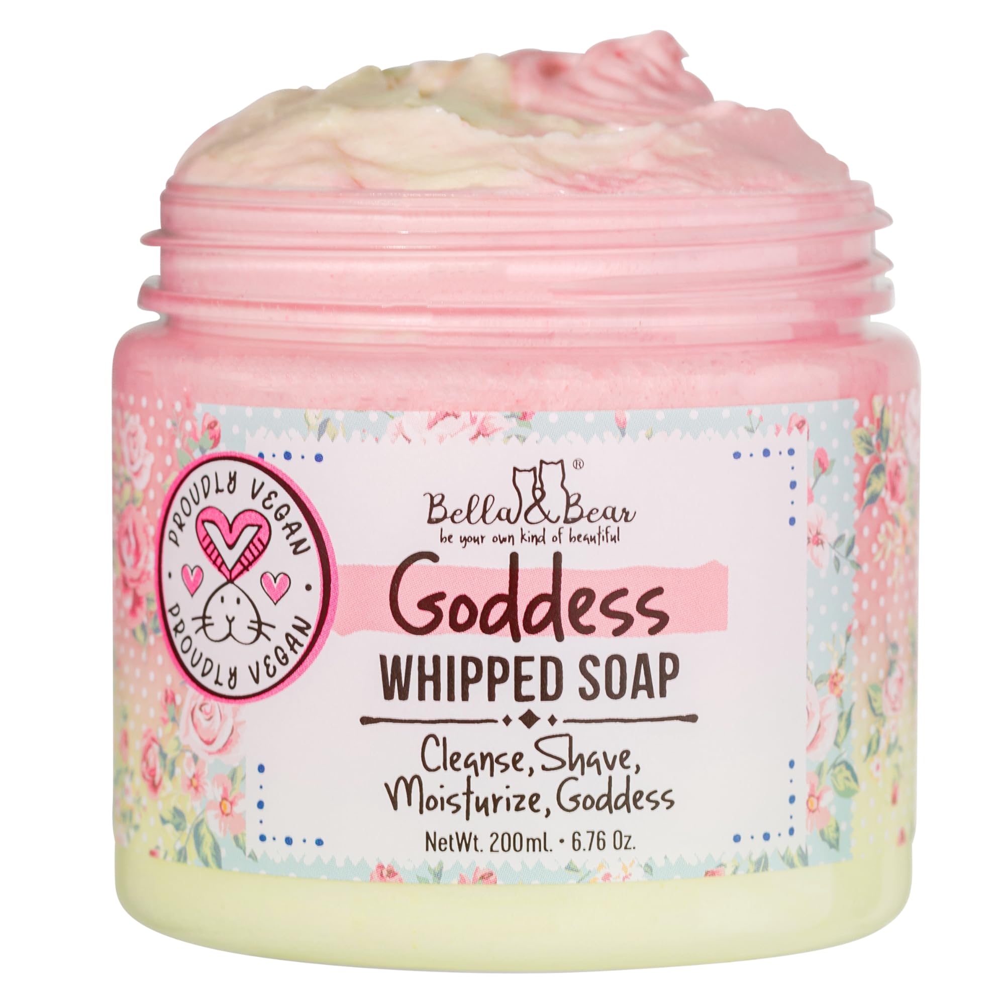 Bella and Bear Goddess whipped soap bottle with tropical mango-pineapple scent delivers hydrating cleanse