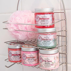 Bella & Bear deluxe body scrubs and creams for a pampering routine.