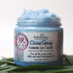 Bella & Bear Ocean Spray Scrub massaged on skin for hydration