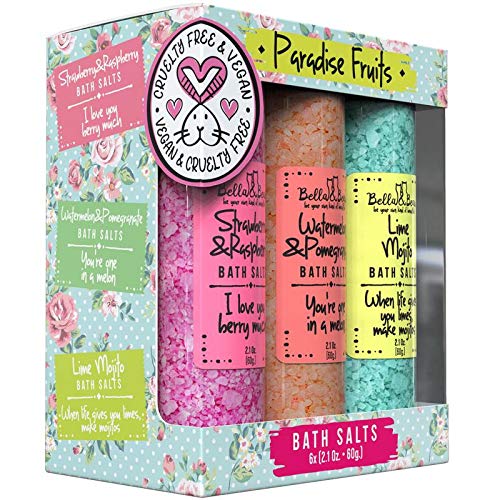 Bella and Bear Paradise Fruits bath salts pack with a fruity spa vibe