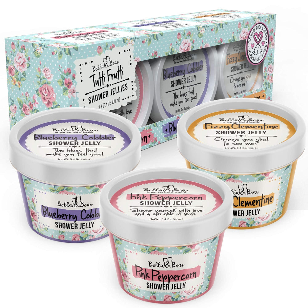 Bella and Bear Tutti Frutti Shower Jellies main image, ideal stocking stuffer for teens.