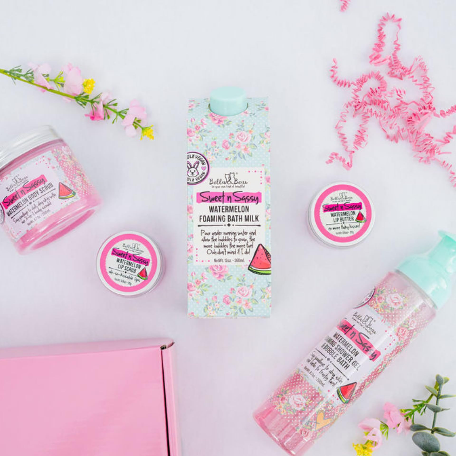 Bella and Bear Watermelon Lip Set on-the-go kit for portable lip care.