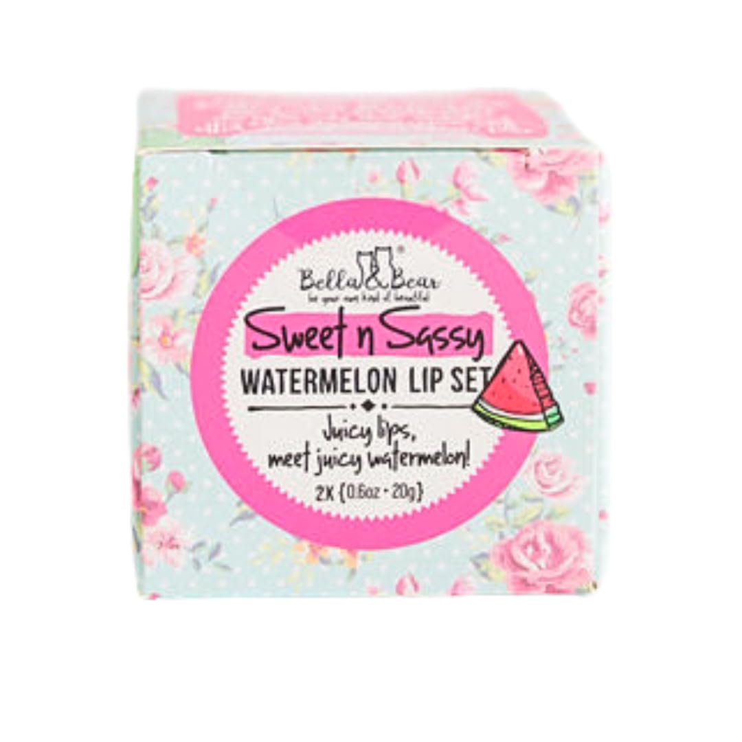 Bella and Bear Watermelon Scented Lip Care close-up emphasizes refreshing fragrance.