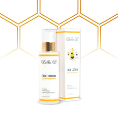 Bella B Face Lotion bottle shows a hydrating, radiant daily glow