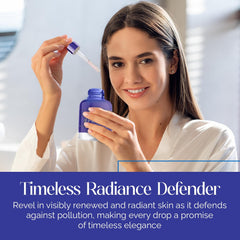 Texture swirl of Bella Beauty serum on skin shows smoothness and elasticity.
