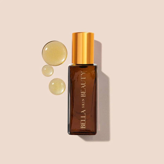 Bella Skin Beauty Under Eye Velvet Oil applied around the eyes for silky, hydrating care