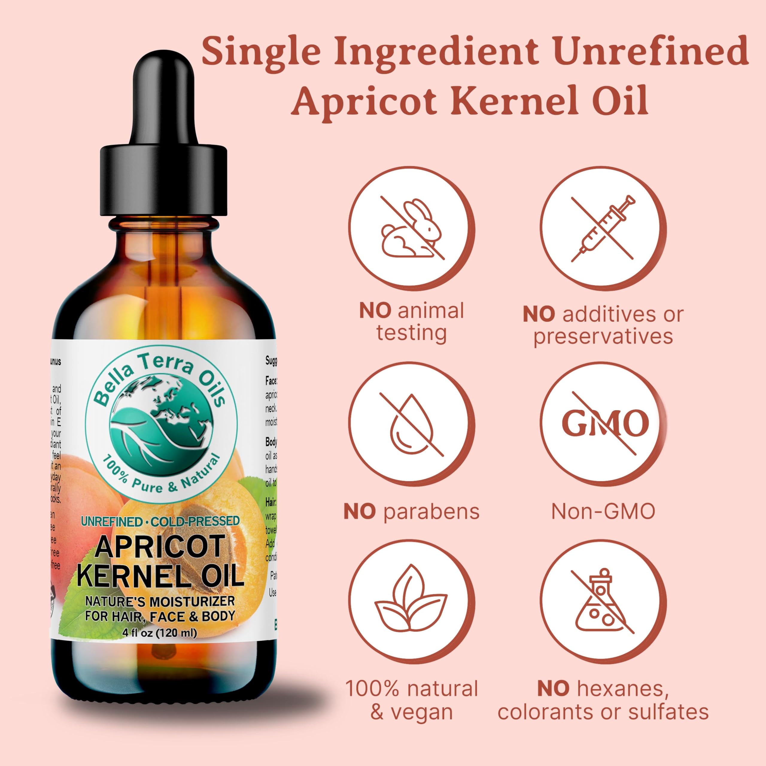 Bella Terra Oils apricot oil skin-softening formula for daily nourishment