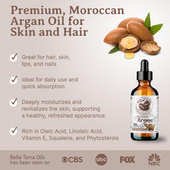 Bella Terra Oils argan oil pour shows quick-absorbing nourishment for skin.