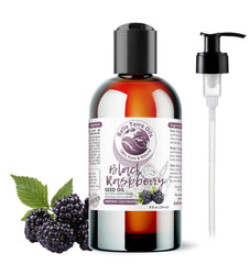 Bella Terra Oils black raspberry seed oil bottle ready for lightweight skin hydration