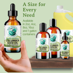 Brand logo with cucumber seed oil signaling veteran-owned trust.