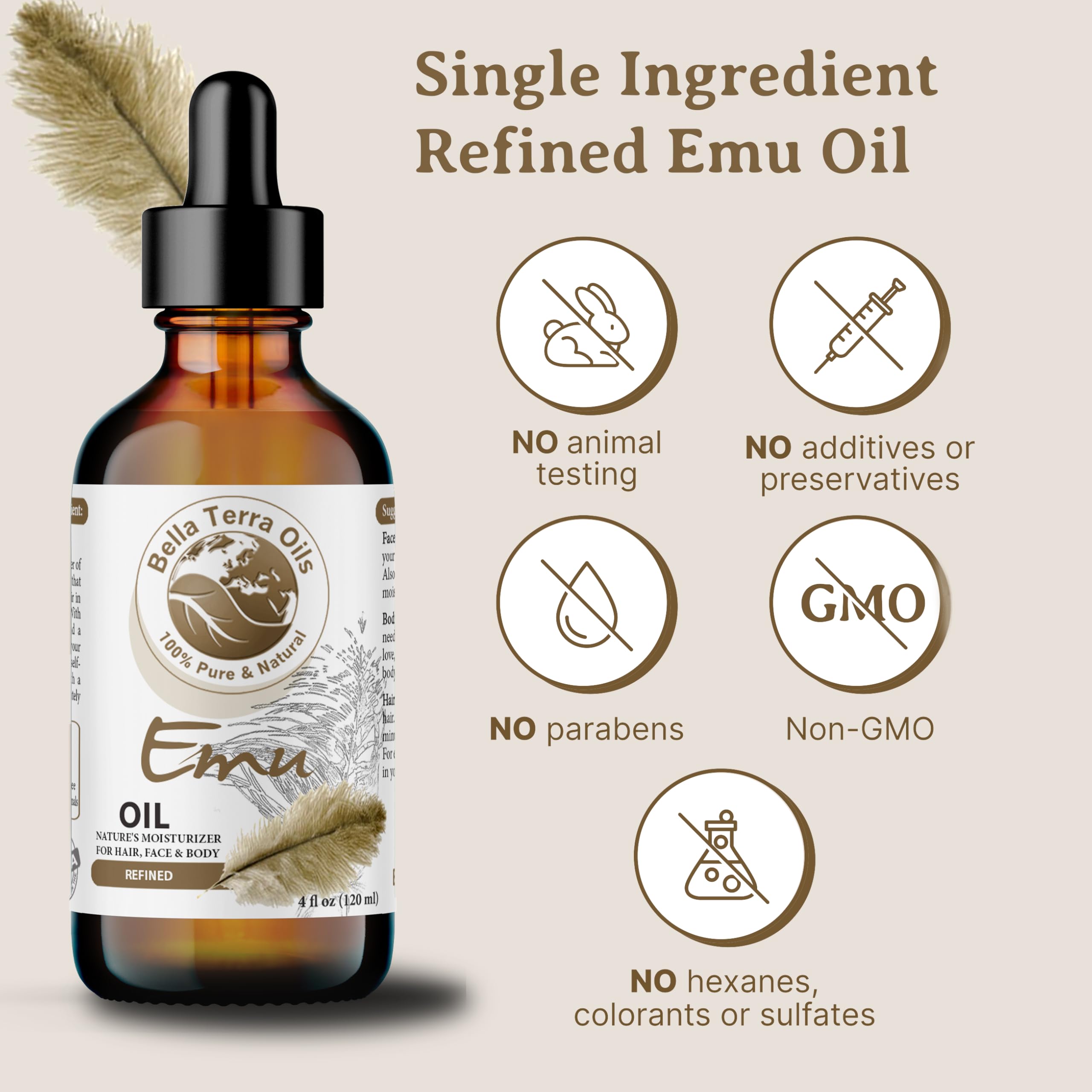 Emu Oil applied to skin demonstrates gentle hydration and quick absorption.