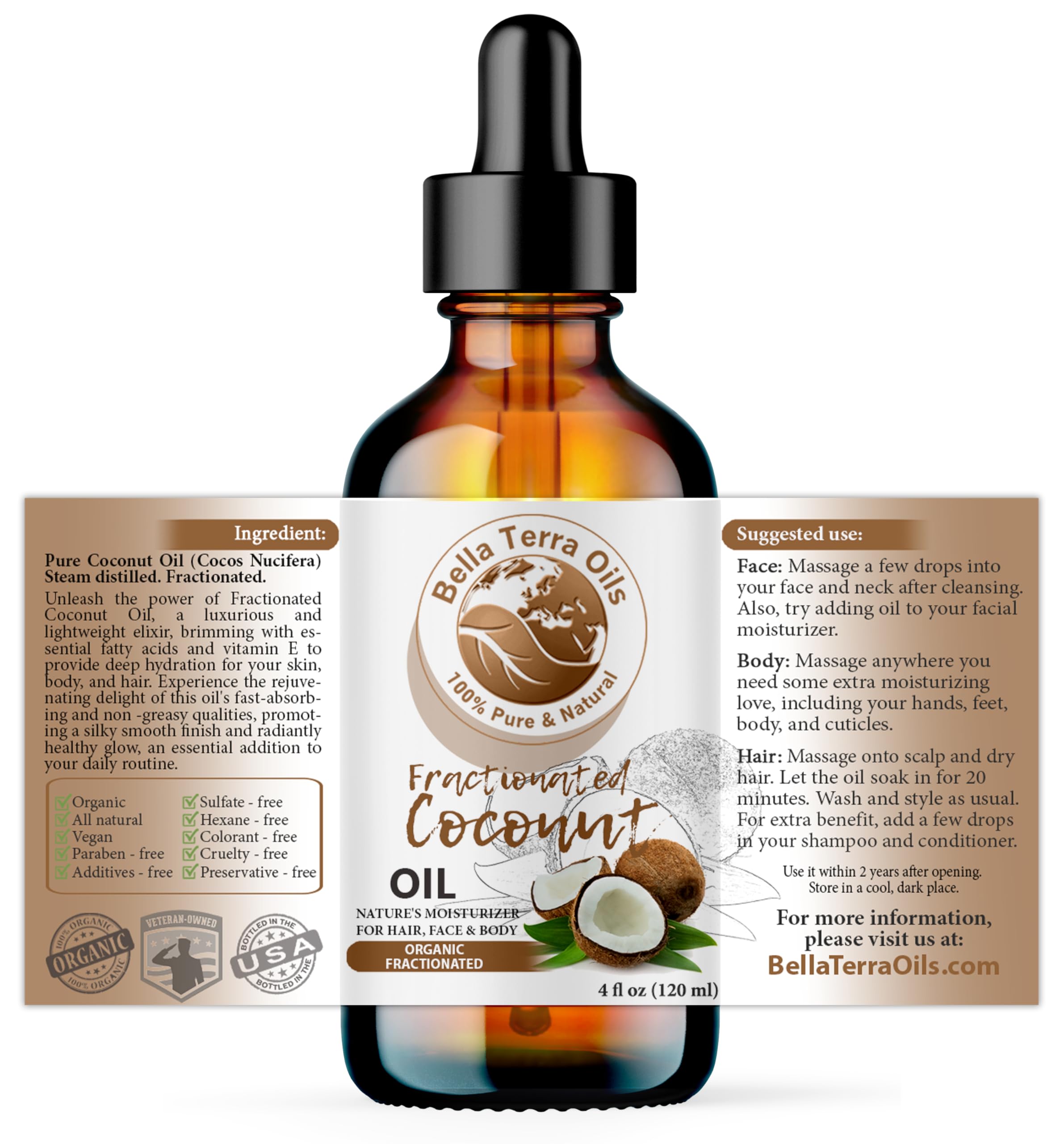 Bella Terra Oils MCT oil pour demonstrates smooth texture ideal for massage.