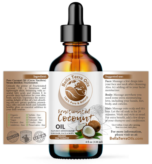 Bella Terra Oils MCT oil pour demonstrates smooth texture ideal for massage.
