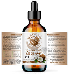 Bella Terra Oils MCT oil pour demonstrates smooth texture ideal for massage.