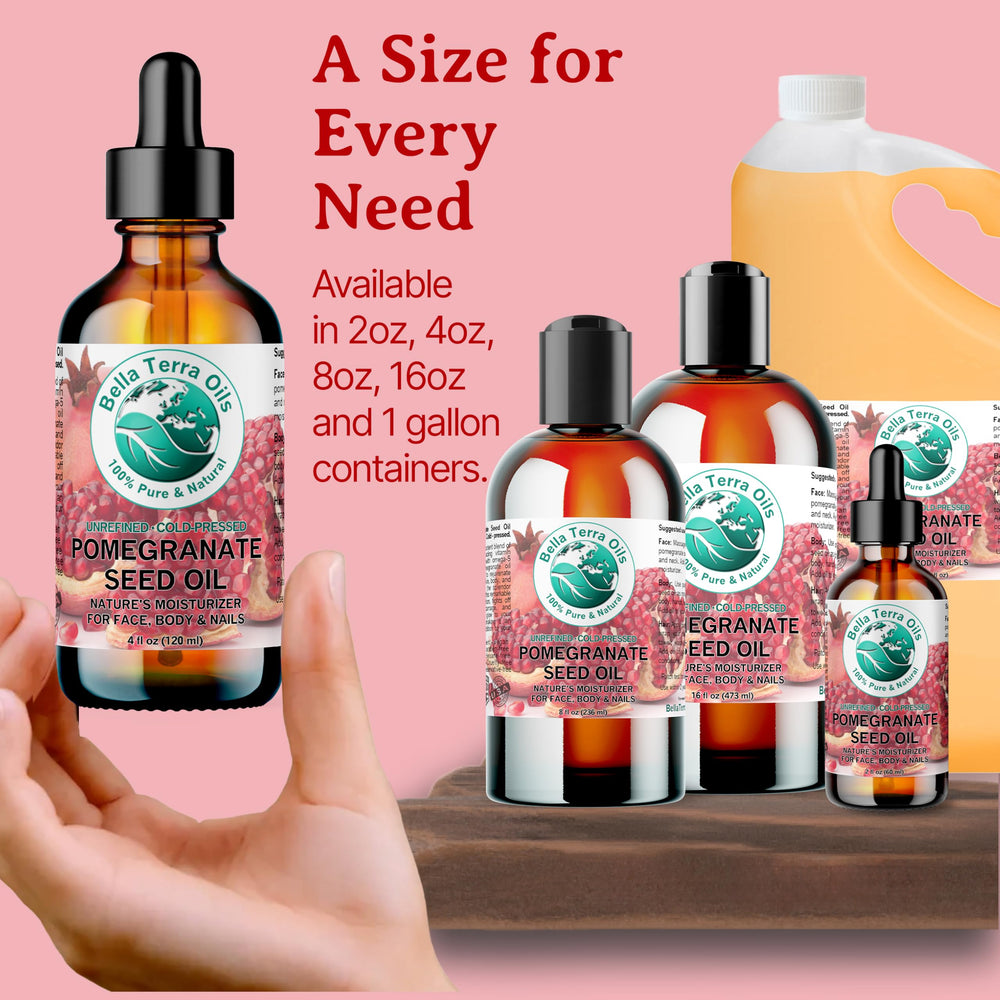Bella Terra Oils Pomegranate Seed Oil ingredients panel reflecting purity