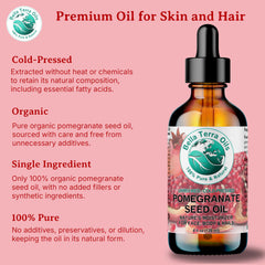 Bella Terra Oils Pomegranate Seed Oil packaging emphasizing organic heritage