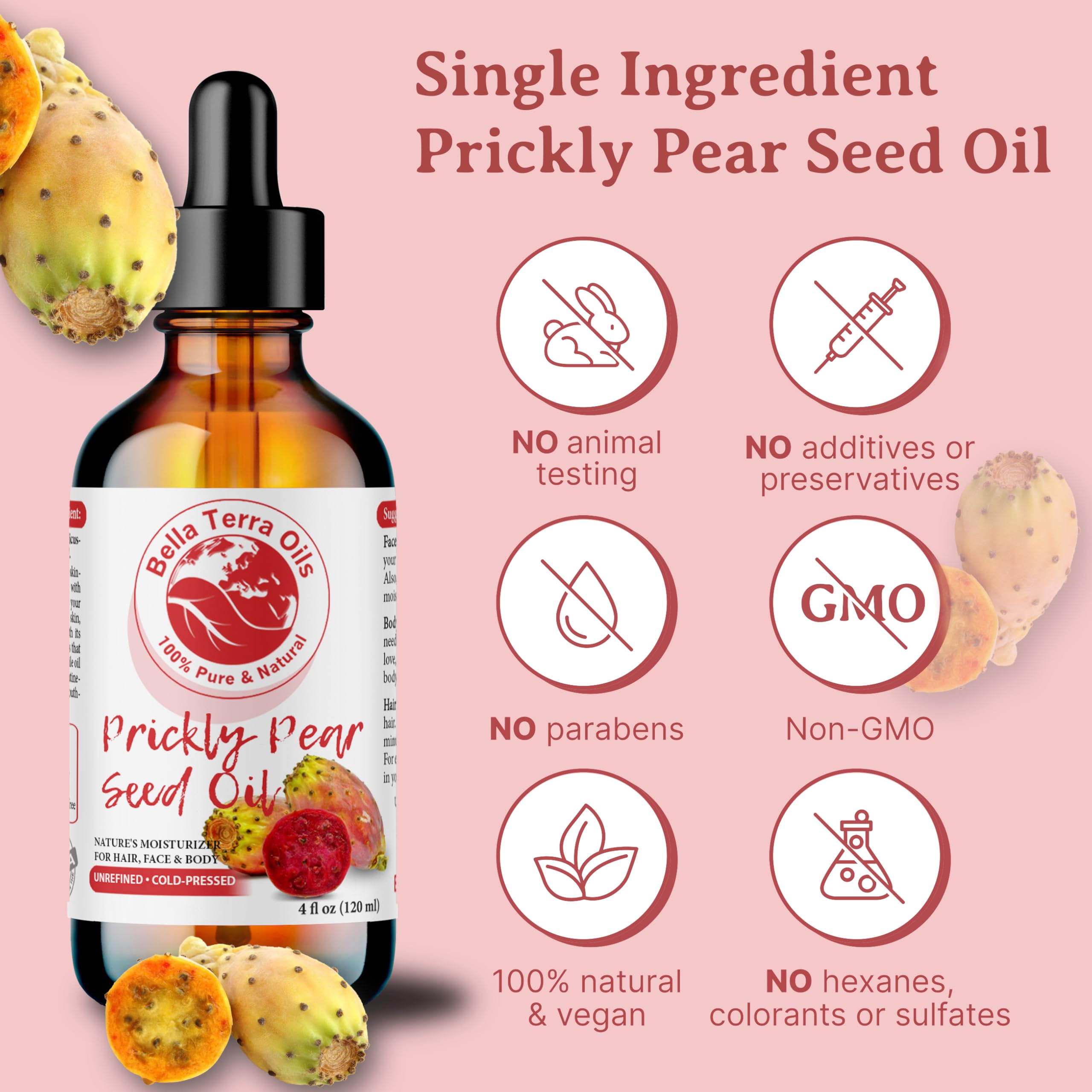 Bella Terra Oils single-ingredient formula label highlighting purity.