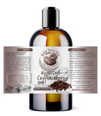 Bella Terra Oils roasted coffee bean oil pour showing smooth texture for easy application.