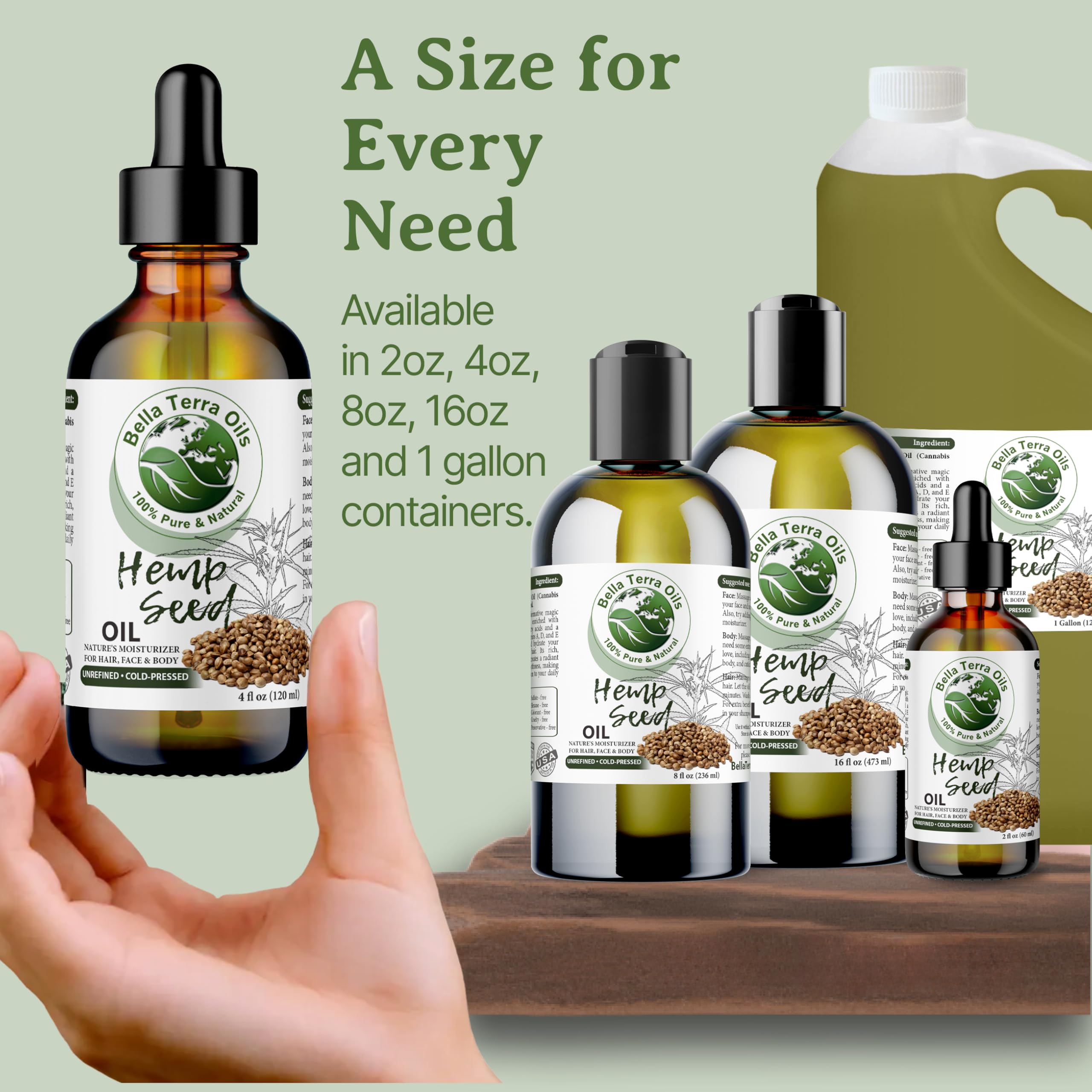 Bella Terra Oils single-ingredient care simplifies routines with pure hemp seed oil.