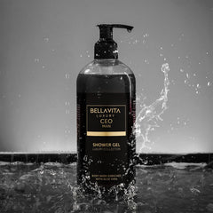 Bella Vita Luxury CEO Man bottle label closeup highlighting premium fragrance.