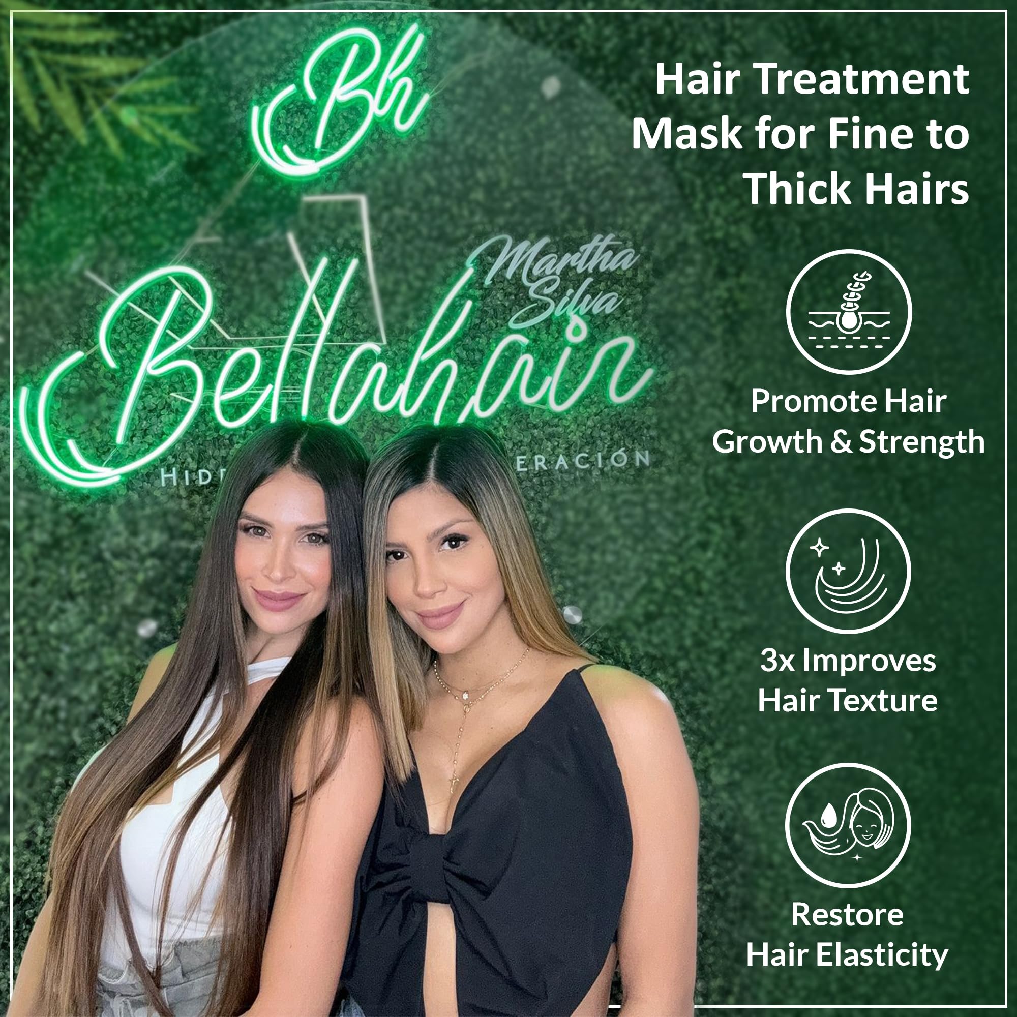 Bellahair Hydrating Mask after-use shine reveals healthy-looking hair.