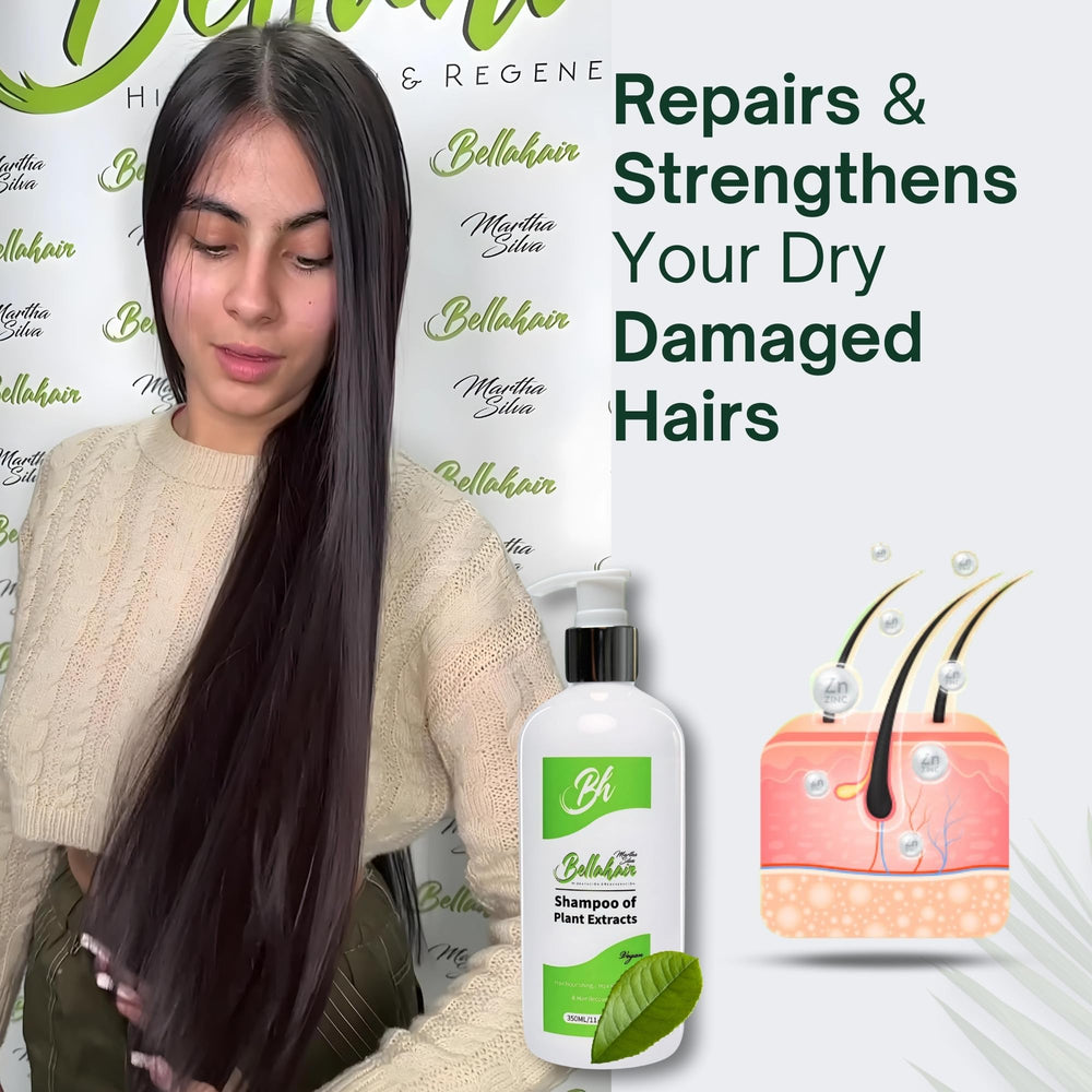 Bellahair Tea Tree Shampoo color-treated hair shines without color fade