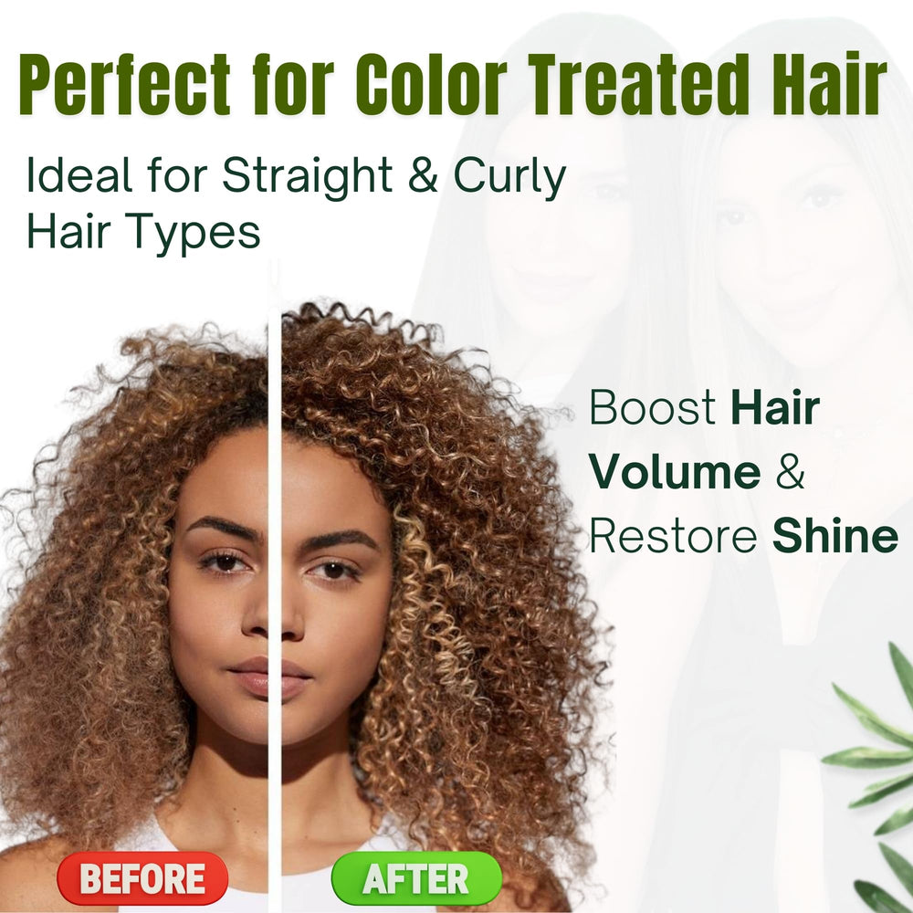 Bellahair Tea Tree Shampoo foaming in hands demonstrates gentle cleansing and frizz control