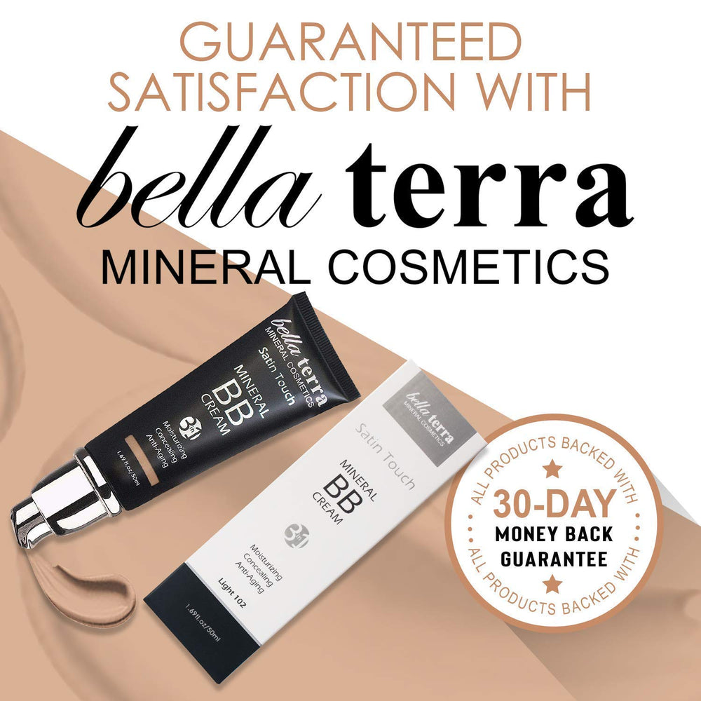 Bellaterra BB Cream Light 102 brush application yields smooth, even coverage.