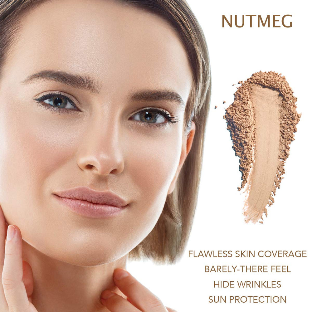 Application with brush for seamless blend of Bellaterra BellaTerra Nutmeg powder.