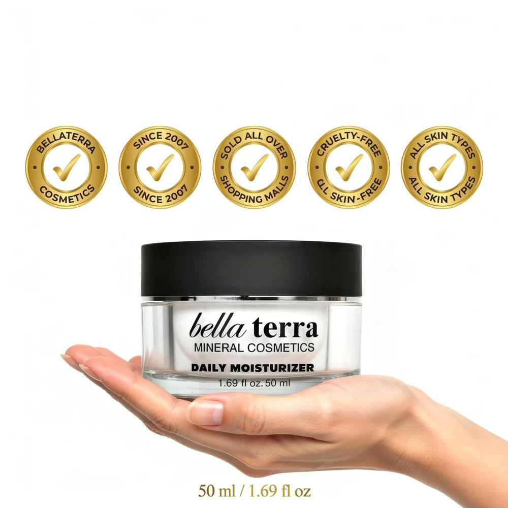 Bellaterra Cosmetics Daily Face Moisturizer texture—smooth, quick-absorbing application.