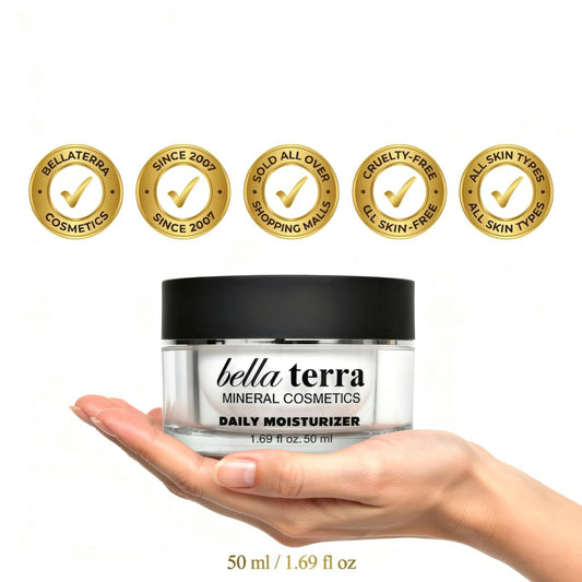 Bellaterra Cosmetics Daily Face Moisturizer texture—smooth, quick-absorbing application.