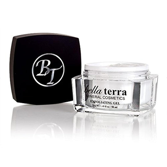 Bellaterra Cosmetics Mineral Exfoliating Gel close-up reveals a smooth, non-abrasive texture ideal for sensitive skin.