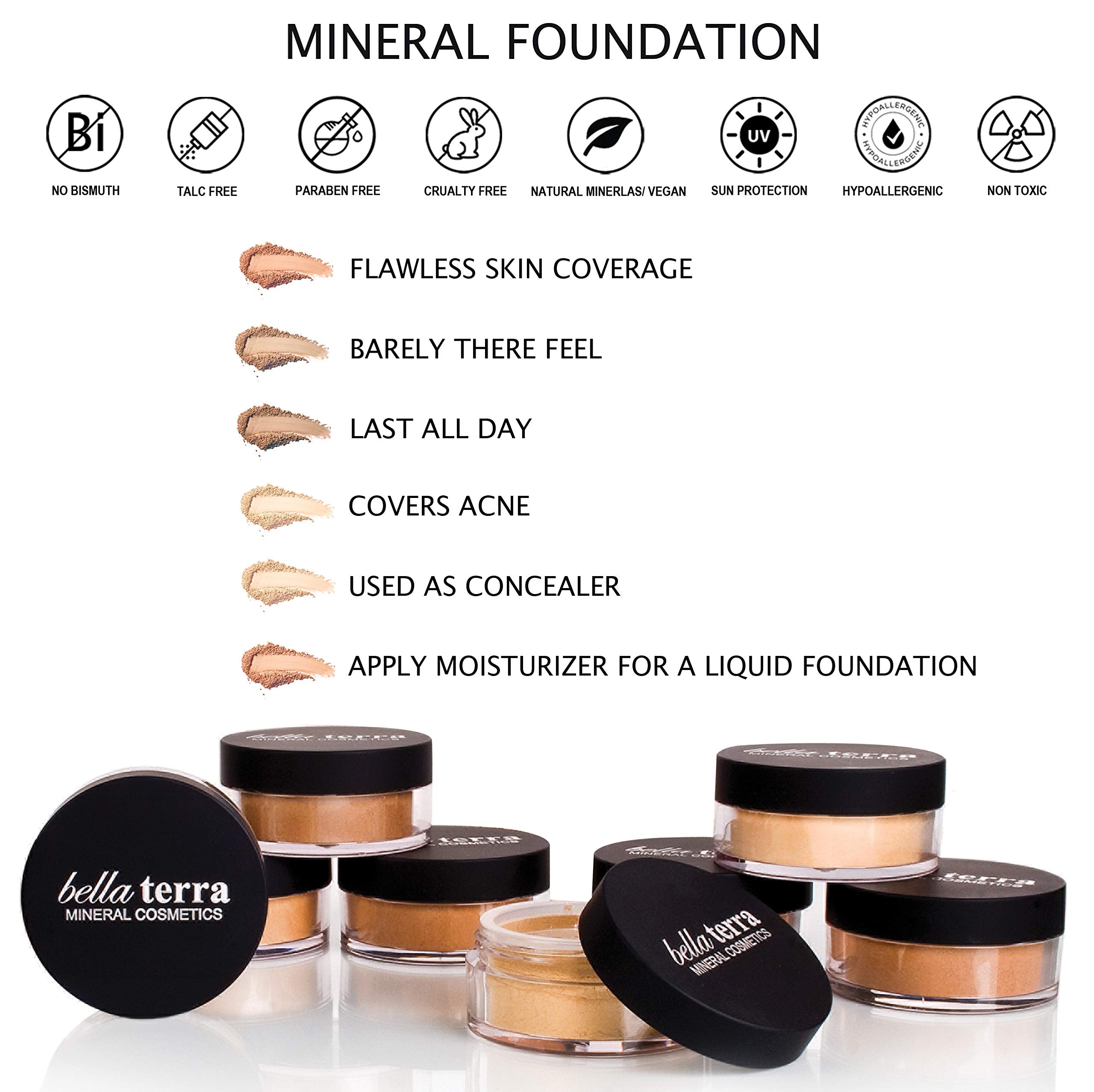 Bellaterra BellaTerra Cinnamon foundation wear test shows lasting matte look.
