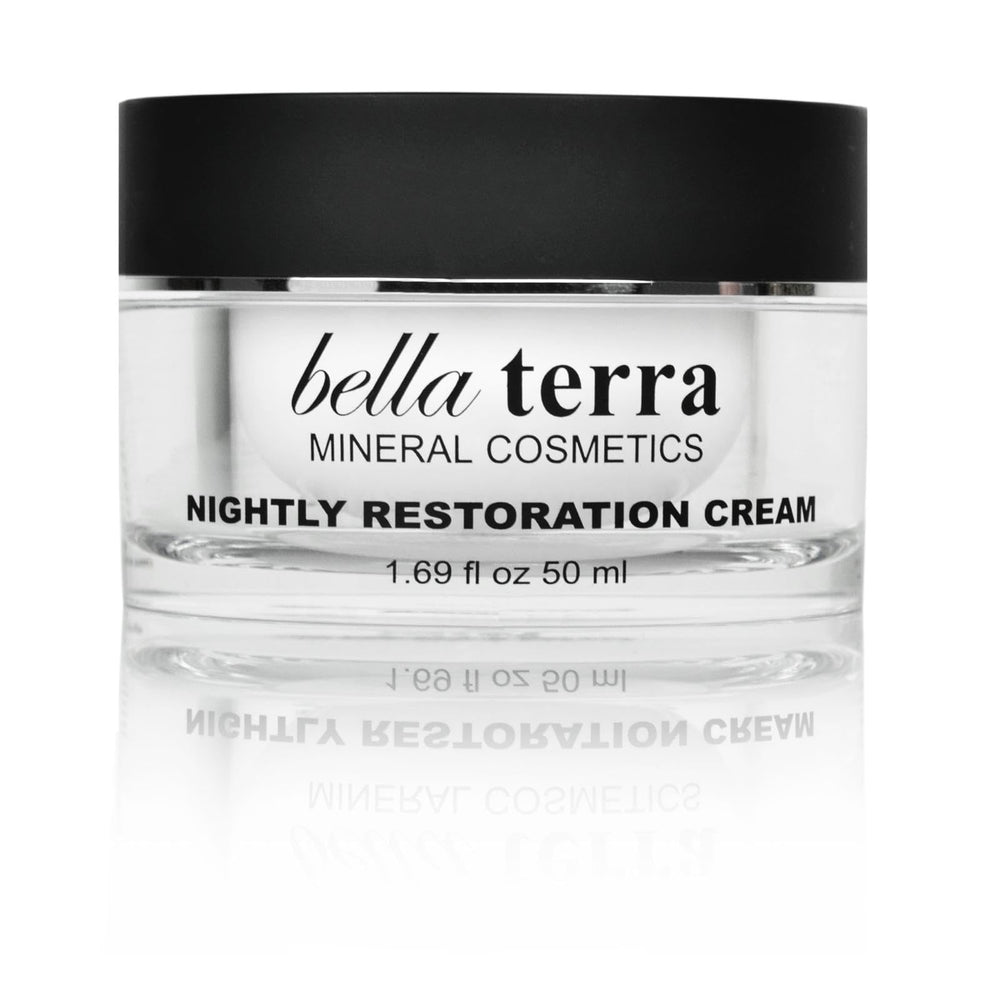 Bellaterra Cosmetics Nightly Restoration Cream bottle for overnight hydration and renewal
